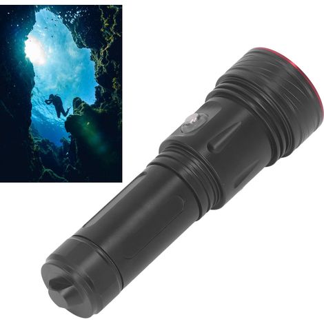 Lampe de plongée professionnelle LED étanche, indice de protection IPX8, adaptée aux plongées de nuit de recherche et de sauvetage. (1/5)