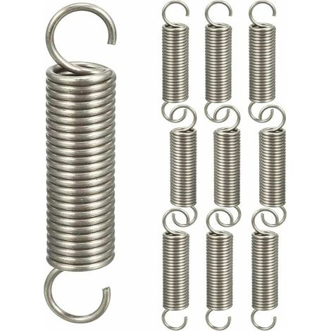10pcs Ressort Double Crochet Ressorts de Traction,Ressorts de Compression Ressort Crochet Assortiment de Ressort,1.21145mm (1/3)