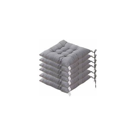 Quadratische Stuhlkissen 40x40 Sitzkissen Heimdekoration Gestepptes Mattenkissen, Bequem und farbenfroh - Ideal für den Innen- und Außenbereich (Grau) (1/5)