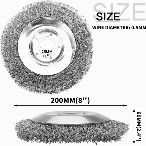 (8 pouces A) Désherbeuse rotative pour aménagement paysager, brosse à disque en fil d'acier à nœuds torsadés, outil de jardin motorisé (1/5)