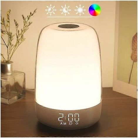 Veilleuse tactile. lampe de chevet à lumière blanche chaude réglable sur trois niveaux. éclairage RGB. mode minuterie. (1/5)