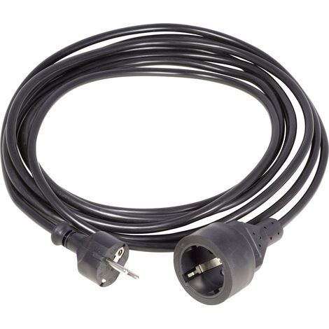 HAWA 1008293 Strom Verlängerungskabel  16 A Schwarz 3.00 m H05VV-F 3G 1,5 mm²
