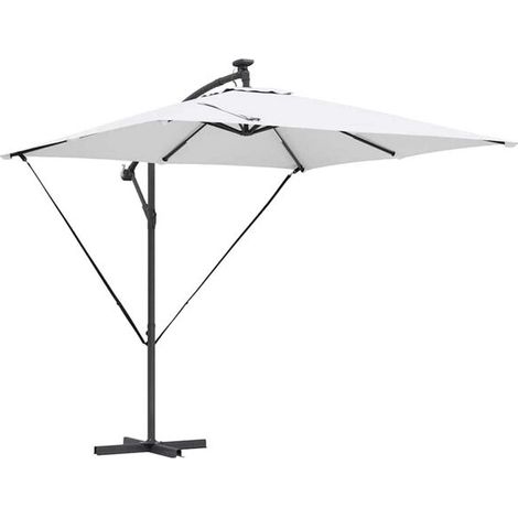 Parasol de plage, 249 x 249 x 250 cm, en polyester et aluminium. (1/2)