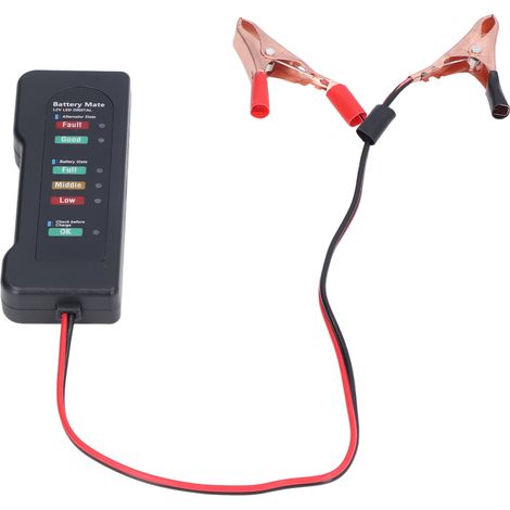 Testeur/analyseur de batterie automobile 12V avec protection contre l'inversion de polarité, bonne conductivité électrique et haute sensibilité. (1/5)