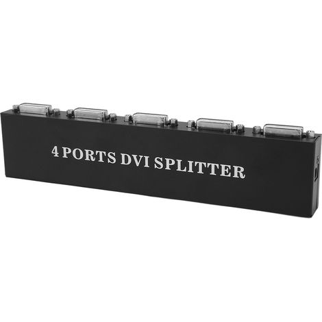 Répartiteur DVI 1 entrée 4 sorties HD sans perte, duplicateur vidéo Plug and Play pour PC, ordinateur portable, TVHD et projecteur, prise UE 100-240 V (1/5)
