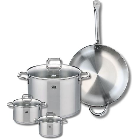 Set de 1 Poêle de cuisson 32 cm et 3 faitouts 12, 14 et 26 cm Elo Profi Citrin (1/5)