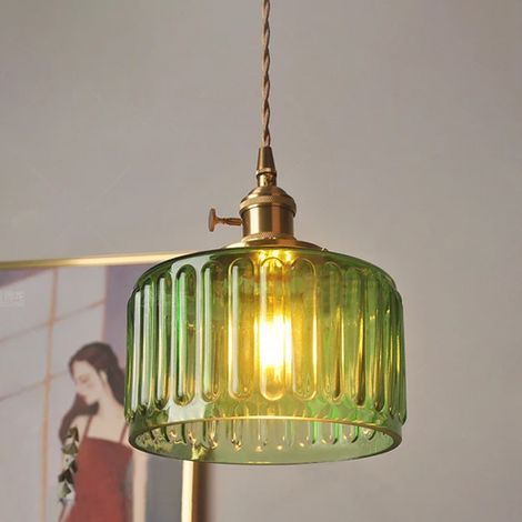 Suspension LED avec Abat Jour en et Culot Laiton Câble Réglable Décoration Lumineuse pour Intérieur Moderne E27 Lumière chaude 1,5m Verre (1/4)
