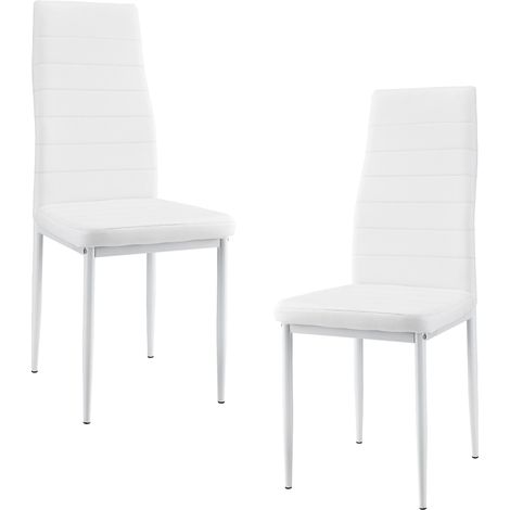 Set di 2 sedie da pranzo impilabili seduta sintetica 96 cm bianco 030005742