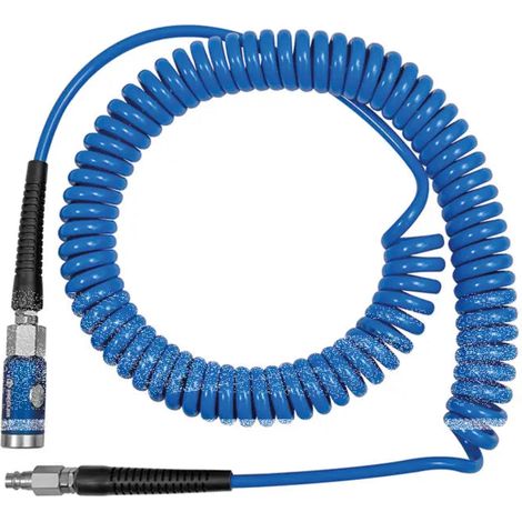 [NEUWERTIG] B-Ware Riegler Spiralschlauchset Druckknopfkupplung Spiralschlauch Pu 8x5mm 3m Blau