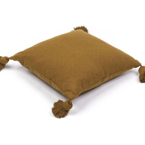Coussin décoratif à ponpon "Indies Bangalore" - Bronze - Livraison gratuite (1/4)