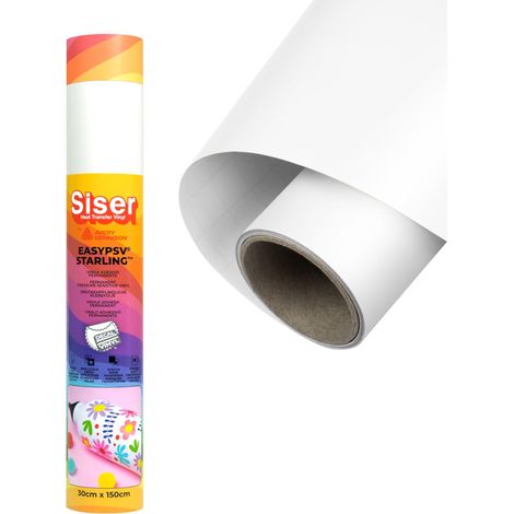Film adhésif permanent 150 x 30 cm Blanc Brillant 1 unité, Pour personnaliser des objets et des surfaces rigides, Compatible avec traceur de découpe, Lavable au lave-vaisselle (1/5)