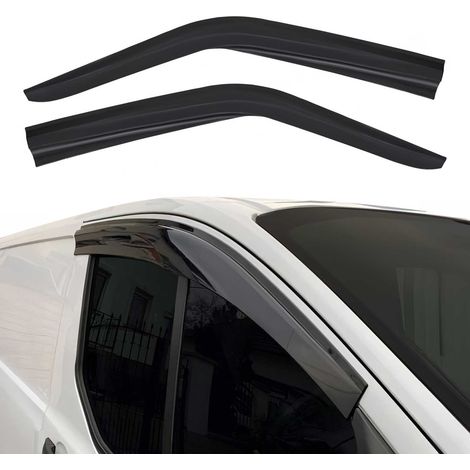 Déflecteurs De Vent Pluie d'air Compatible avec Renault Trafic 2001-2014 Acrylique 2 Pcs Noir