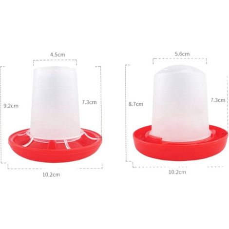 Ensemble 2 pièce - Mangeoire et abreuvoir pour poules - Seau d'alimentation avec poignée - Distributeur d'aliments robuste (1/4)