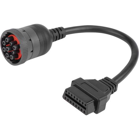 Adaptateur câble OBD2 16 broches femelle vers 9 broches pour outil diagnostic automobile, interface camion. (1/5)