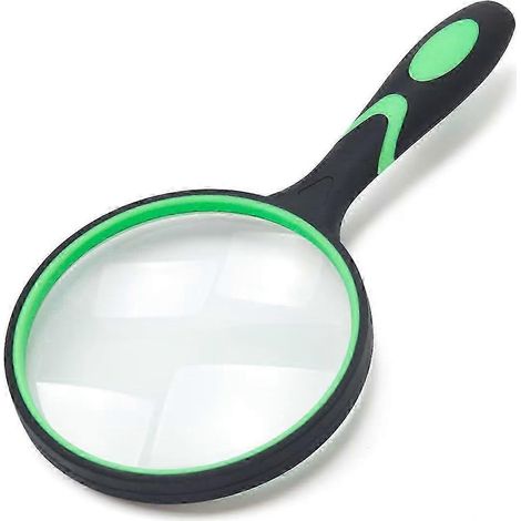 Loupe à main 5X 100 mm - lentille en verre pour sciences et loisirs, verte