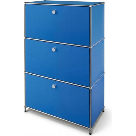 Metallschrank Concept Epure MK-129 Sideboard mit 3 verschließbaren Fächern Blau