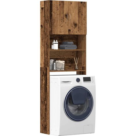 Waschmaschinenschrank Altholz-Optik 64x24x190 cm Holzwerkstoff