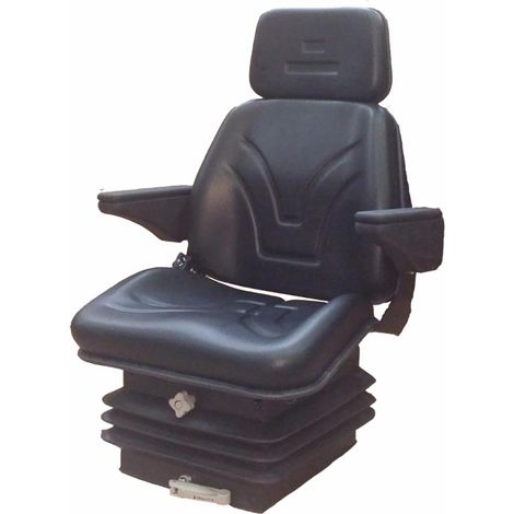 Sedile Top in sky nero con sospensione meccanica e braccioli