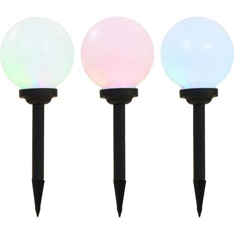 Set di 3 lampade LED sferiche da esterno illuminazione decorativa da giardino 20 cm in PP bianco 020045897