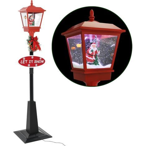 Vidaxl – Lampadaire de Noël 180 cm avec père Noël – Éclairage LED intérieur – Neige artificielle – Mélodie festive – Décoration de fête (1/5)