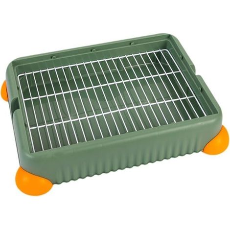 Bac à litière pour Lapins, Toilettes pour Cage avec Grille, Garde Pattes et sols Propres,Toilettes pour Animaux, litière d'angle (1/4)