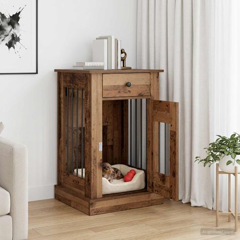 Meuble de cage pour chien Bois ancien 50 x 47,5 x 80 cm (1/5)
