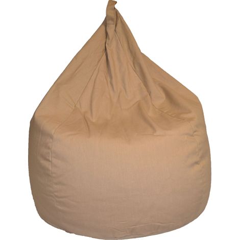 Pouf poire adulte beige écru – Matières nobles – Remplissage haute densité pour confort optimal – Poignée de transport (1/2)