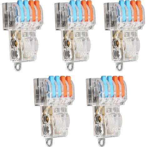 Connecteur rapide de câble en laiton avec levier de contact, bornier séparateur pour appareils d'éclairage 250 V 32 A (lot de 5) (1/5)