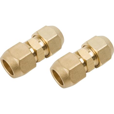 Raccord double 1/2" pour tuyaux en cuivre, 12,7 mm, accessoires de climatisation, raccord de tuyau en laiton pour sanitaire, chauffage central, alimentation en eau chaude et froide et accessoires de (1/5)