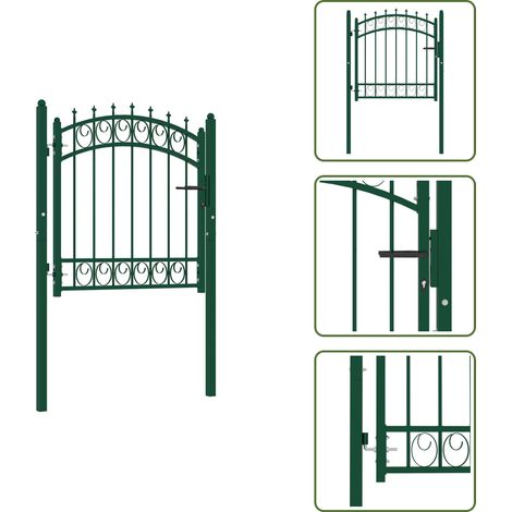 Recinzione verde - vidaXL Cancello per recinzione Emmen con punte in acciaio 103x97 cm verde - Cancello con punte