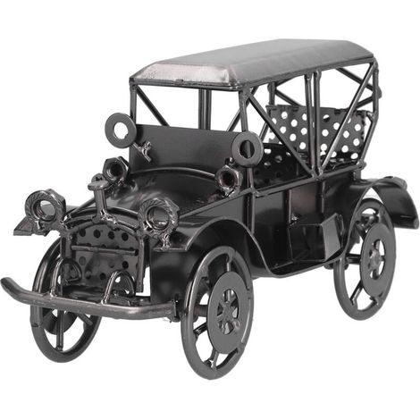 Vintage grey car ornament, classic retro iron design, antique craftsmanship for home decoration (1/5)