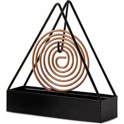 Camping moustique bobine site rack maison fer forgé bois de santal support suspendu noir moustique bobine rack (1/5)