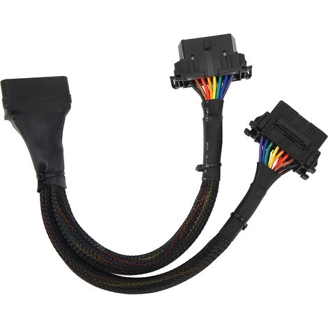 Câble d'extension OBD2 1 en 1, 16 broches, 30 cm de long, adaptateur de diagnostic double broche mâle vers femelle (1/5)