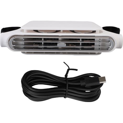 Tragbarer, klingenloser Autositzventilator, wird an der Rückenlehne befestigt, 3 Geschwindigkeitsstufen, 3000 mAh Akku, weiß. (1/5)