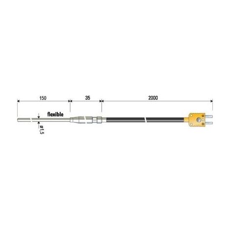B + B Thermo-Technik 0625 1429-11 Sonda ad immersione -100 fino a +1000 °C Sensore tipo K