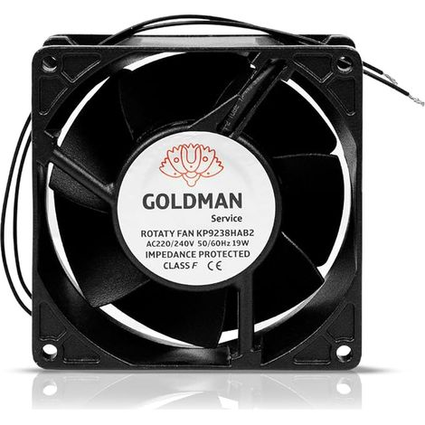 Ventilateur ventilateur axial pour cassette de cheminées insérable à pales métalliques universel (92 x 92 x 38 mm) (1/5)