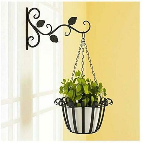 2 Pièces Suspension Mural Crochet Plante avec Vis Support Crochet Plante Lanterne Mangeoires d'oiseaux Panier de Jardin en Femeo (1/4)