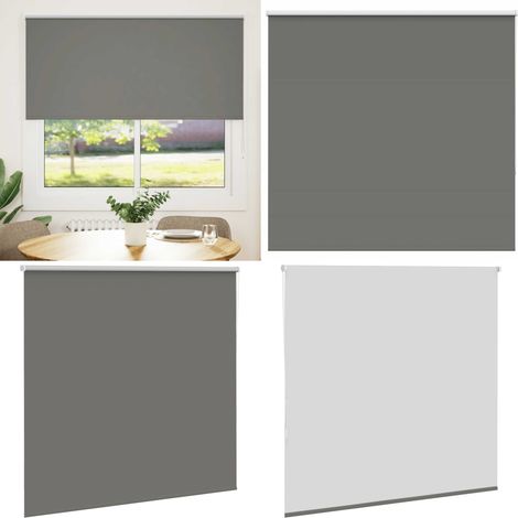vidaXL Verdunkelungsrollo Grau 155x130cm Stoffbreite 151,6cm Polyester (1/5)