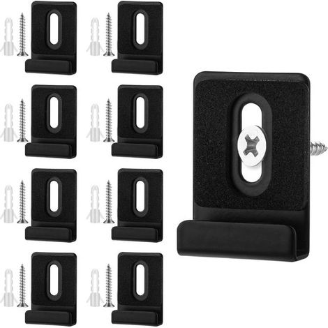 8 Sets Spiegelhalterungsclips Edelstahl 304 rahmenlose Spiegelhalterung robuste Klemmen Schranktür Werbetafeldisplay schwarz. (1/5)