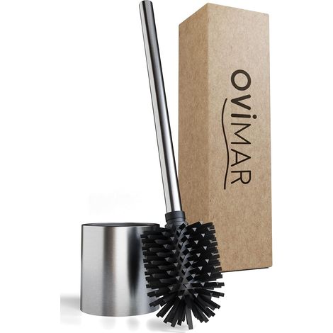 Brosse de Toilette Trekroner Argenté Autoportante en Acier Inoxydable Silicone Pour Salle de Bain et Invités Avec Support (1/5)