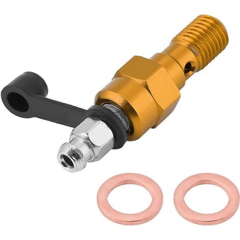Vis de purge d'étrier de frein maître-cylindre de moto M10x1,0 mm, bouchon anti-poussière doré (1/3)