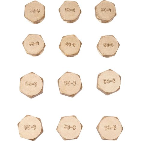 Lot de 12 bouchons filetés pour tuyaux avec anneaux en caoutchouc différents besoins plomberie 1,9 Cm - (1/5)