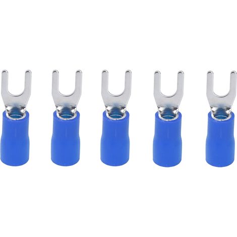 300 cosses à fourche isolées, connecteurs de câbles en cuivre et PVC de type U pour éclairage de transport SV1.25-4 (1/5)