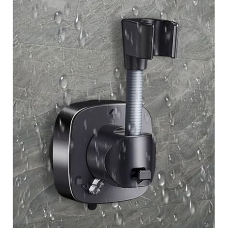 Support de Pommeau de Douche à Ventouse Rotatif 360° Sans Perçage, Réglable Universel Charge 10 kg Installation Facile en Quelques Secondes