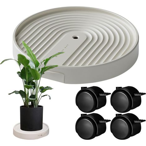 Base à rouleau robuste pour - Support rond pour intérieur ou extérieur - Pour patio, dortoir, appartement, pot de fleurs - Transport de meubles (1/5)