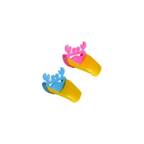 Prolongateur de Robinet 2 Pièces Forme Crabe Robinet Extender Accessoires Évier Poignée Extender Prolongateur de PP pour Enfants se Laver Les Mains Cuisine Salle de Bains Lavabo, Bleu + Rose