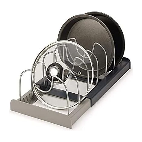 Topfspender und Topfmanager, verstellbare Topf- und Pfannenhalter für unter Küchenschränke, Topfdeckelhalter, Küchenarbeitsplatten unter Schränken, Küchenutensilienmanager, Küchenutensilienhalter (7-t