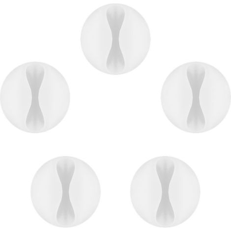 Attaches de câbles blanches, lot de 5, organiseur de câbles auto-adhésif pour bureau ou bureau à domicile (1/5)