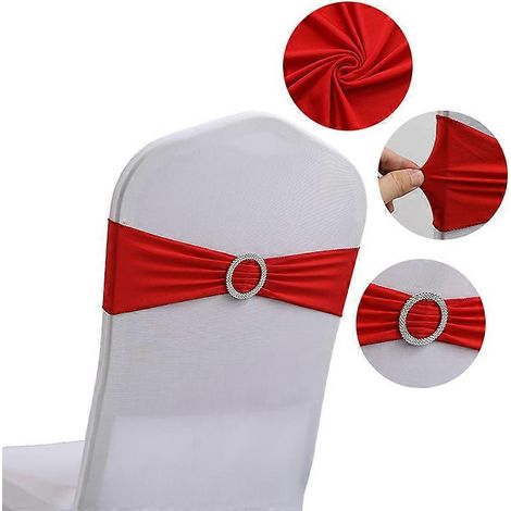 20 sangles élastiques pour chaise, nœud, décoration de mariage, boucle, ceinture, housse de dossier (1335cm) ( )
