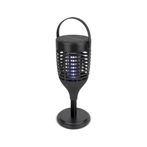 Lampe anti-insectes solaire rechargeable UV LED (7W 25m² de couverture) IP44 en ABS noir (1/3)